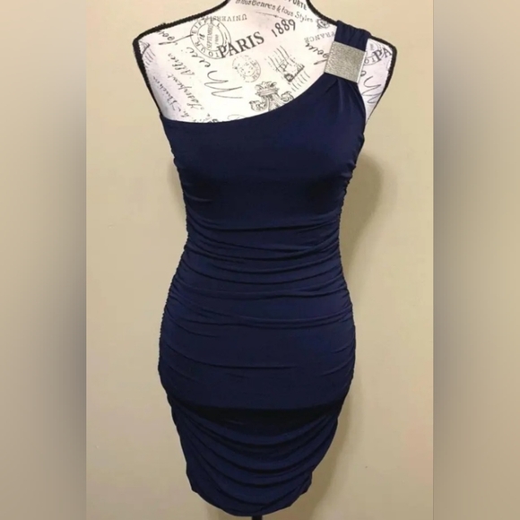 Sweet Storm One Shoulder Ruched Dress - Size Small - Picture 2 of 14